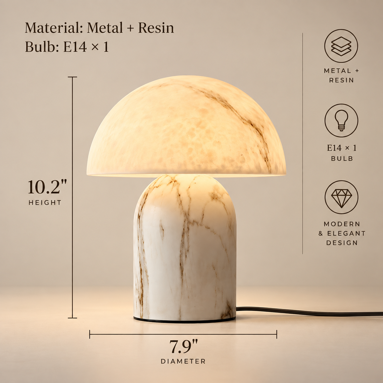Modern Mushroom Table Lamp