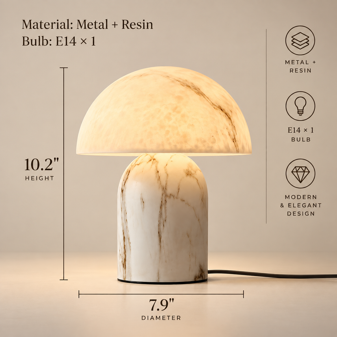 Modern Mushroom Table Lamp