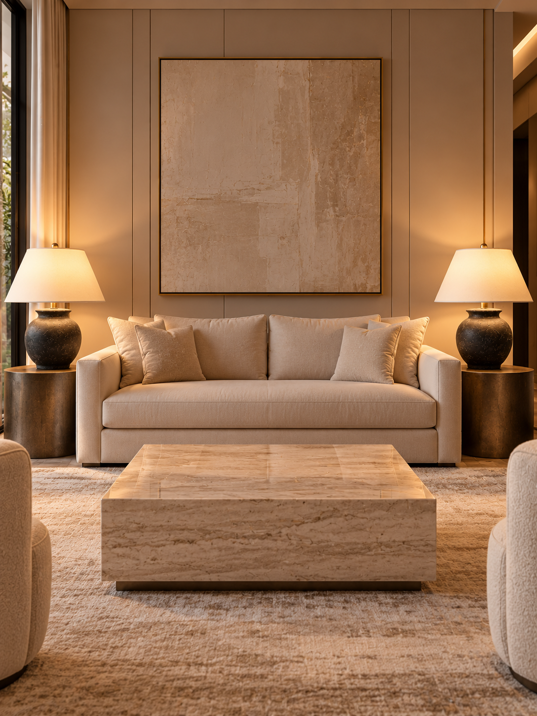 Ceramic Table Lamp with Linen Shade