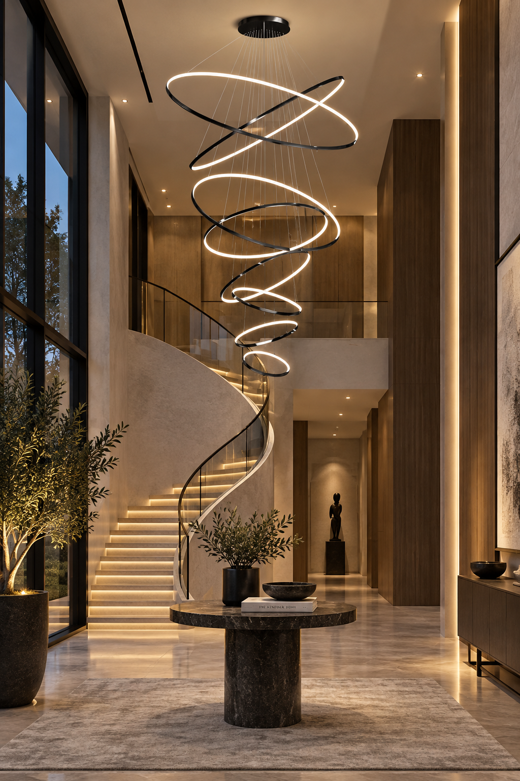 Multi-Ring LED Chandelier Pendant Light