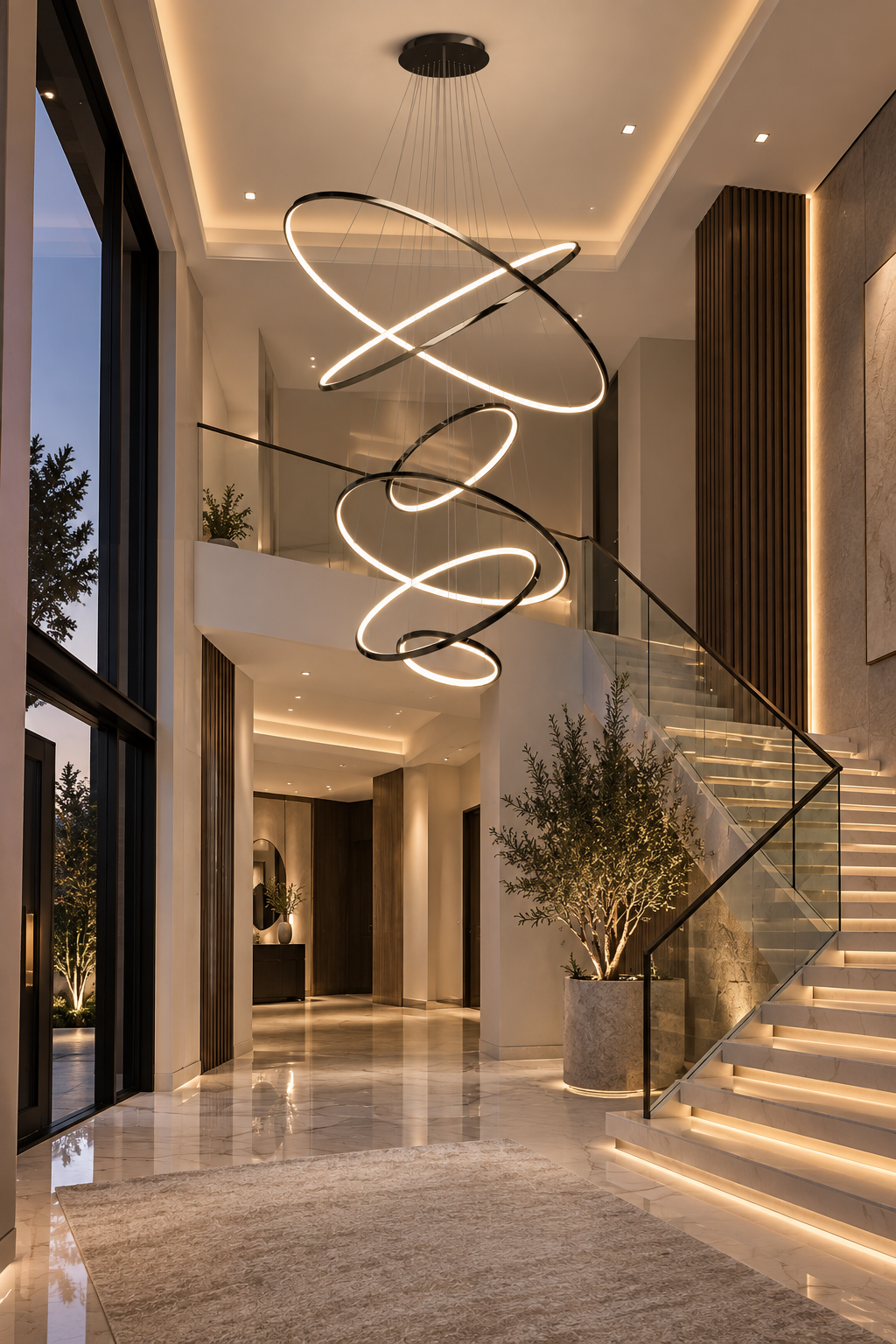 Multi-Ring LED Chandelier Pendant Light