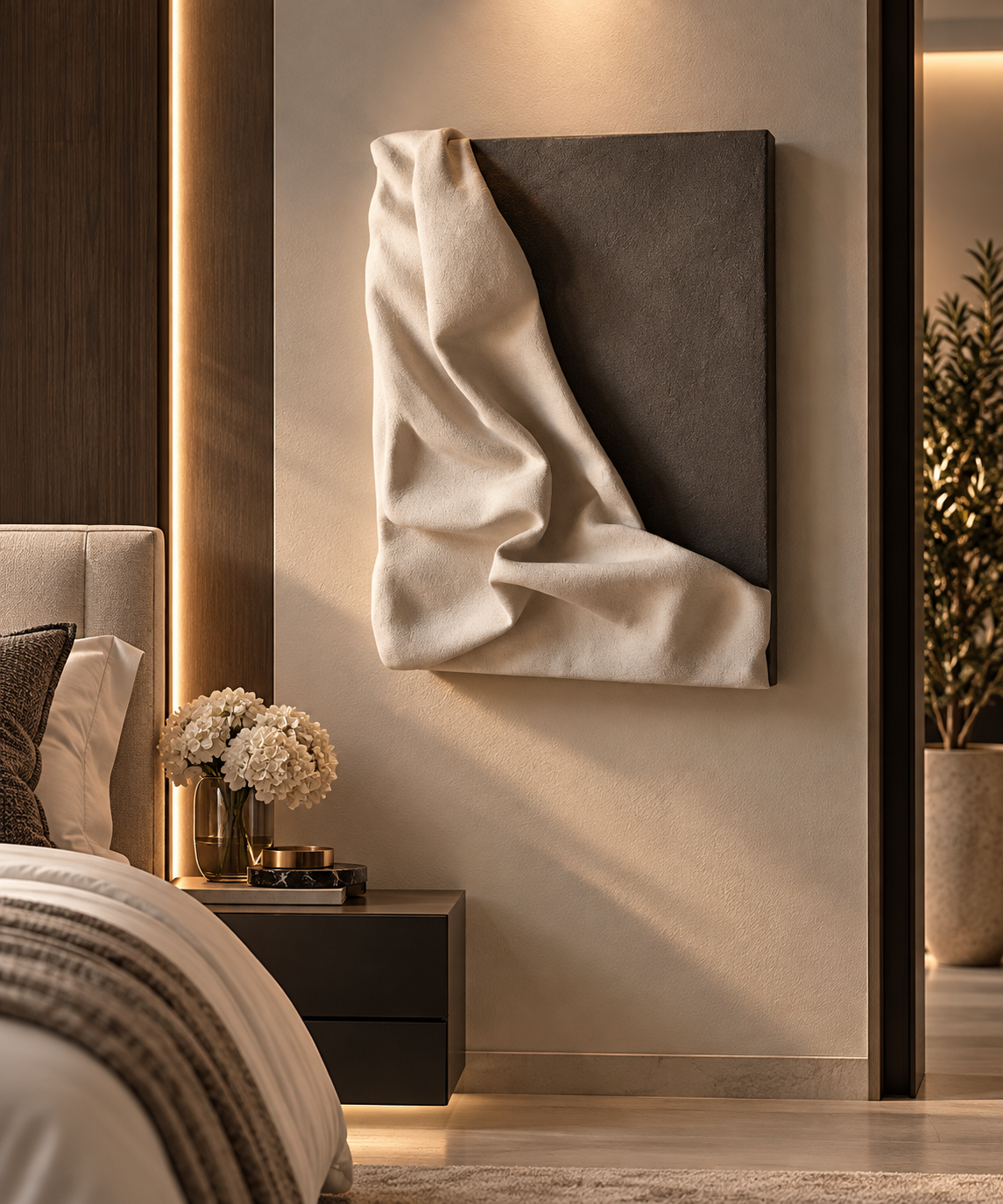 Abstract Minimalist Wall Mural – Composite Resin Hanging Art