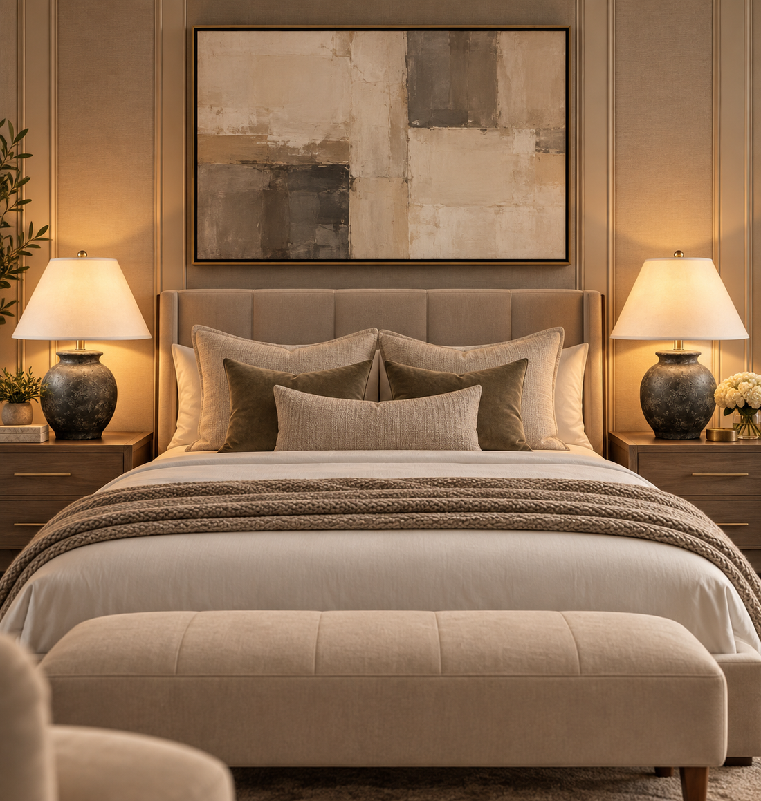 Ceramic Table Lamp with Linen Shade