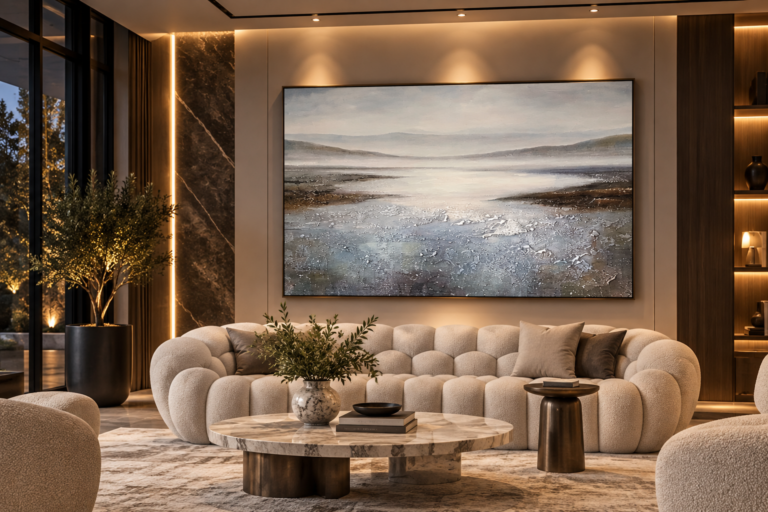 Abstract Grey Minimalist Canvas Wall Art