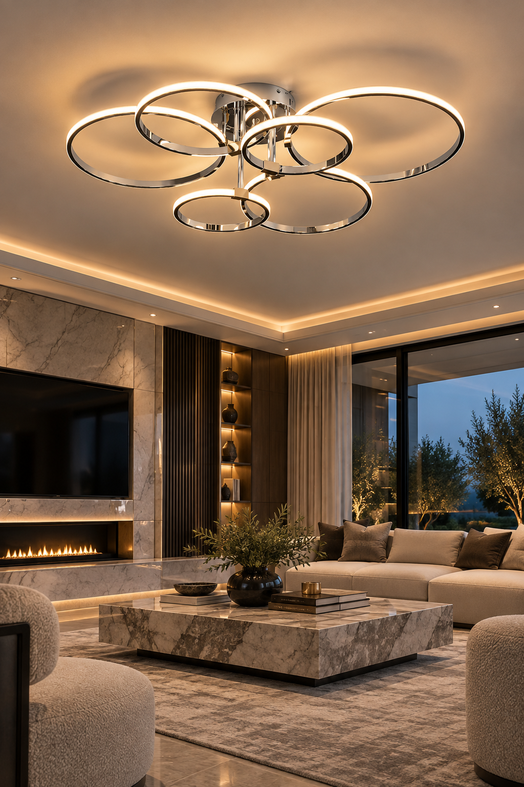 Round Dimmable LED Ceiling Chandelier