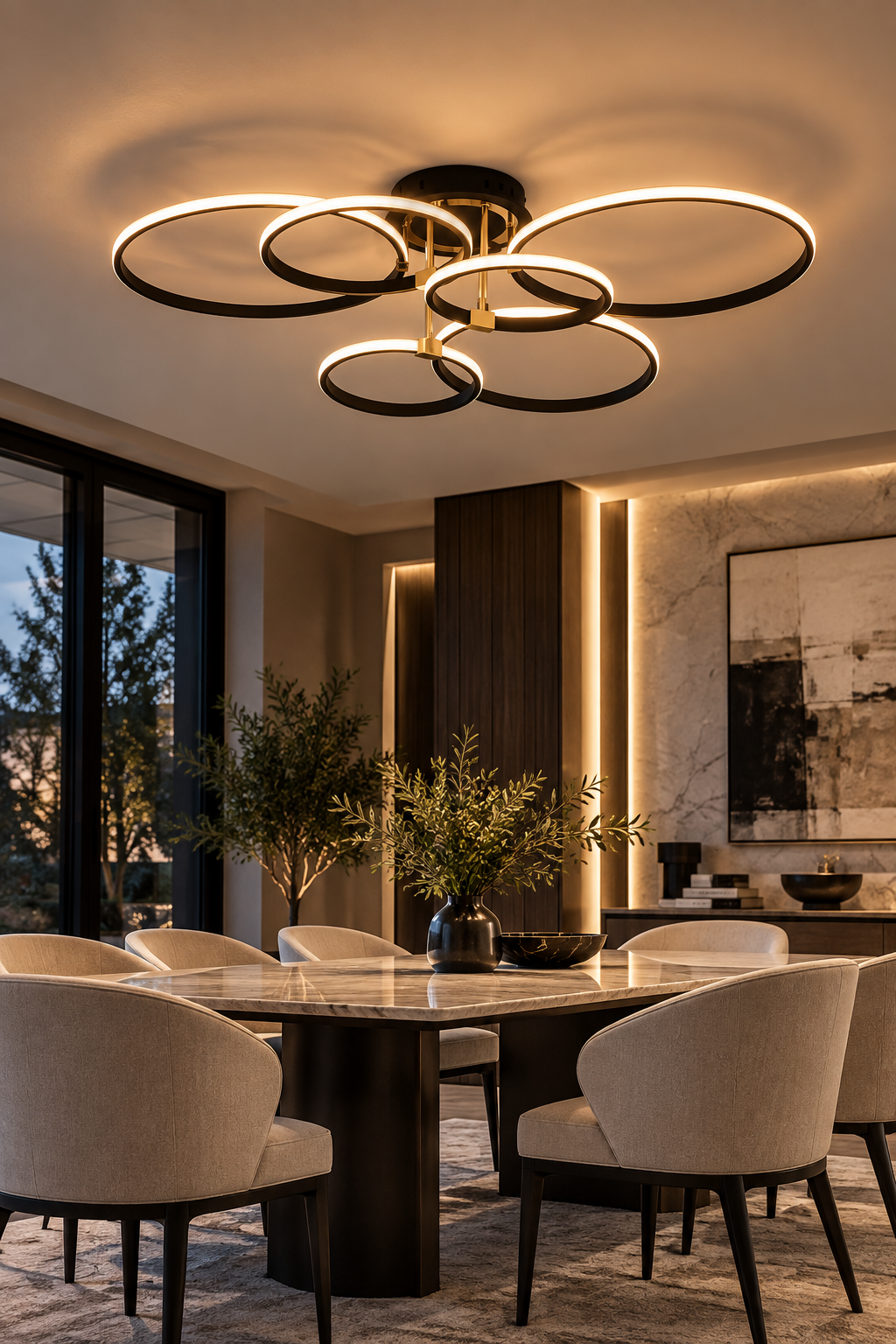 Round Dimmable LED Ceiling Chandelier