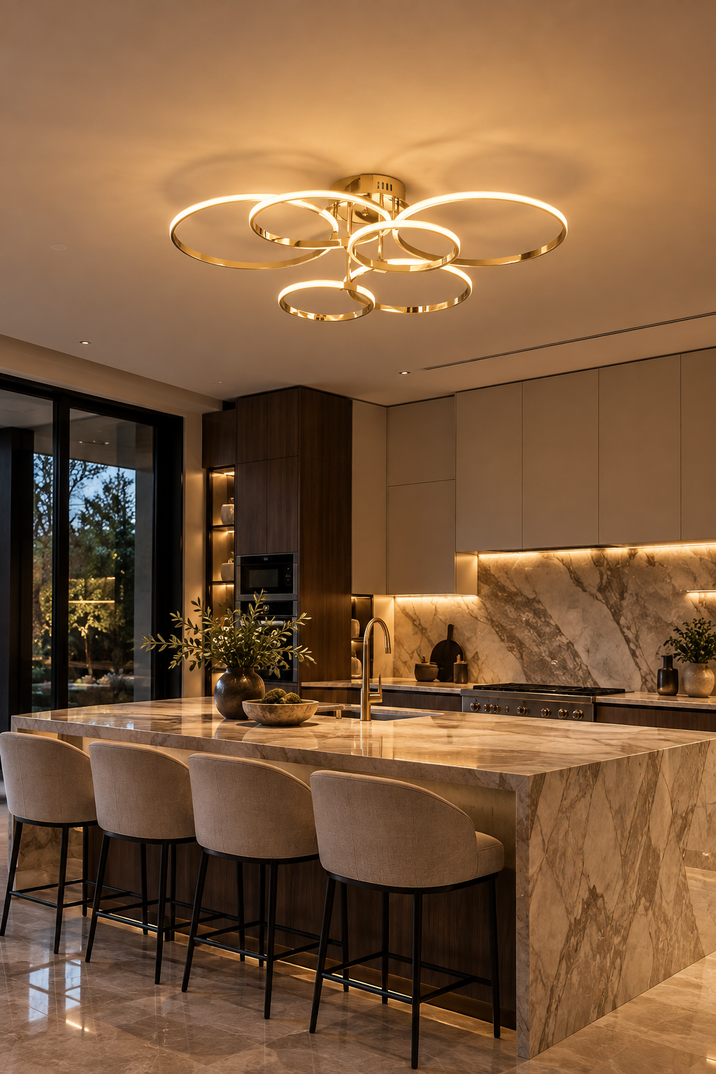 Round Dimmable LED Ceiling Chandelier