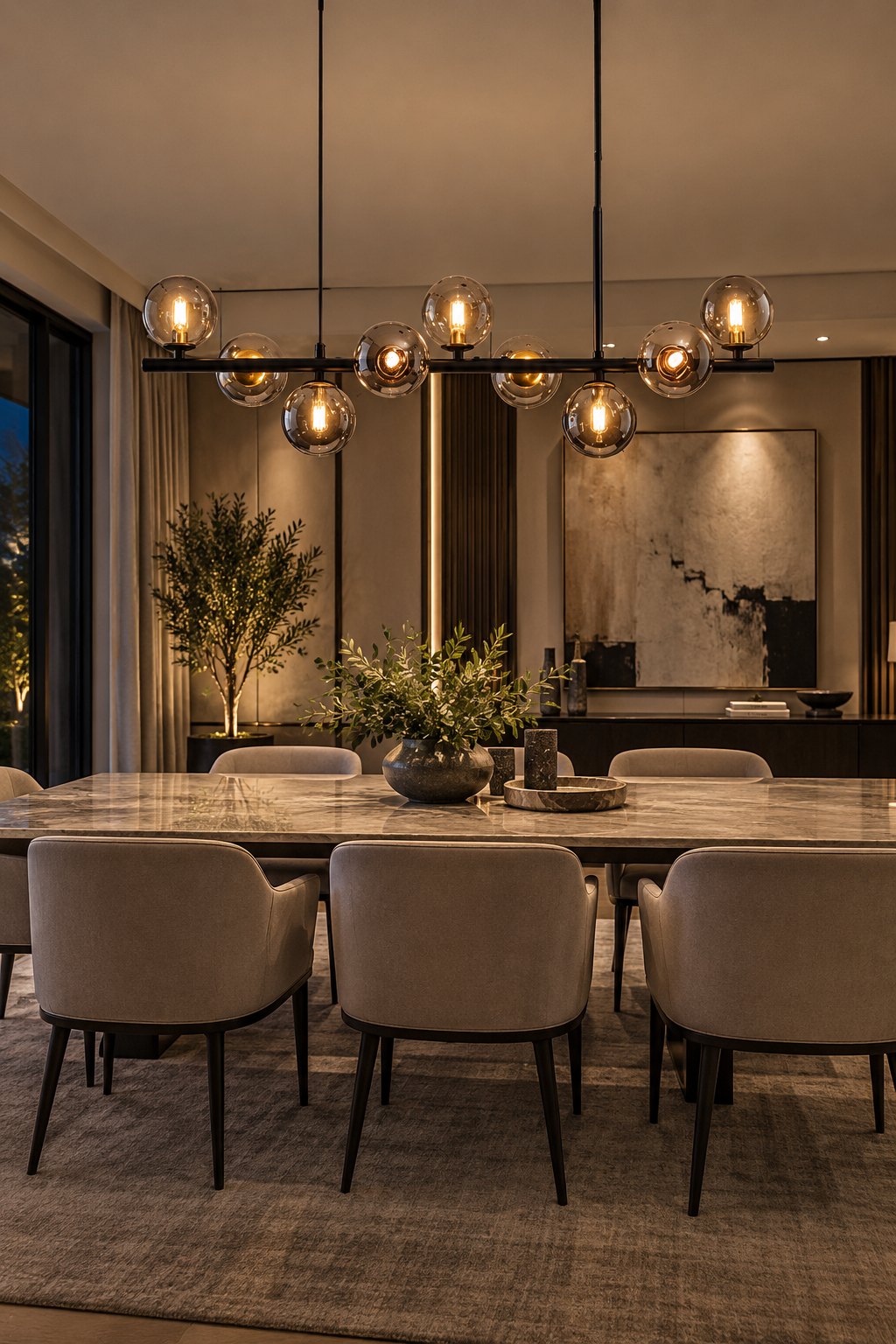 Modern Glass Ball Chandelier
