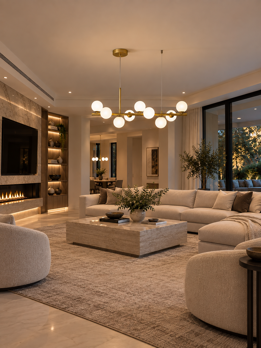 Modern Glass Ball Chandelier