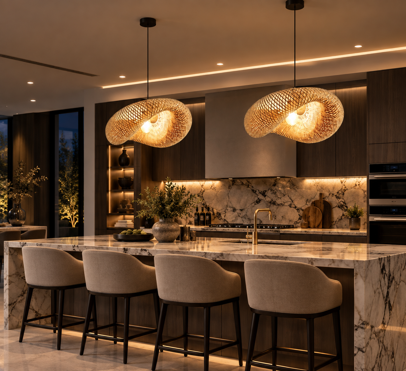 Handmade Bamboo LED Pendant Light
