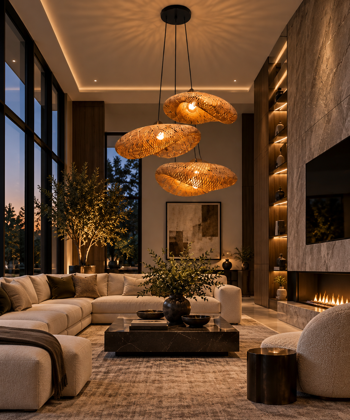 Handmade Bamboo LED Pendant Light