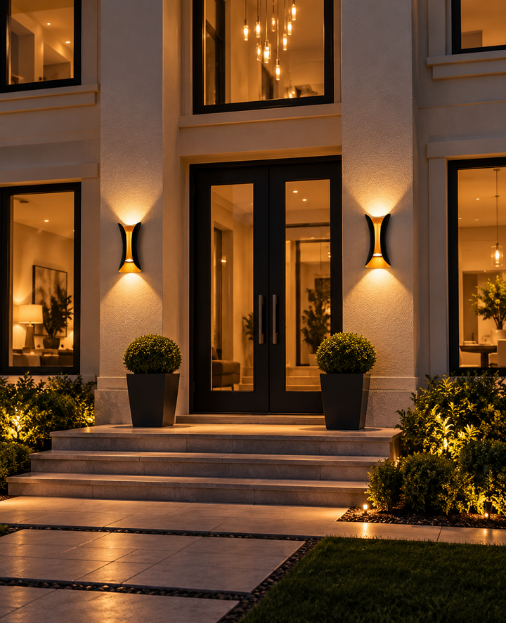 LED Outdoor Wall Light – 6W IP65 Waterproof, Modern Black, Warm & Cool White