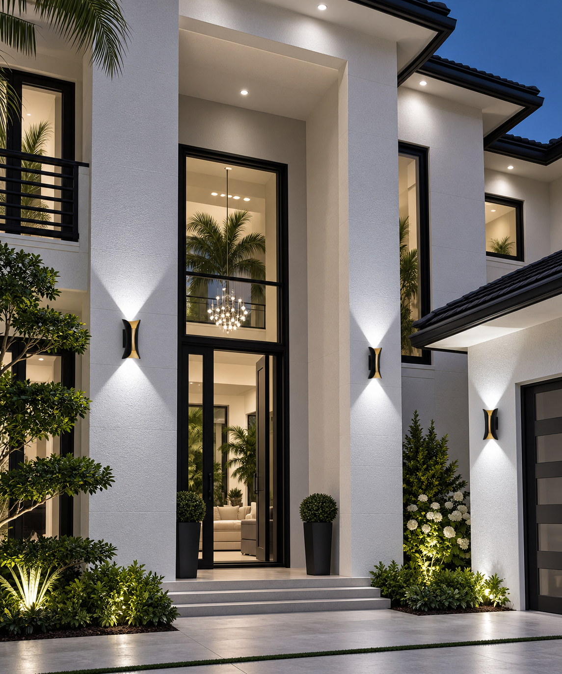 LED Outdoor Wall Light – 6W IP65 Waterproof, Modern Black, Warm & Cool White