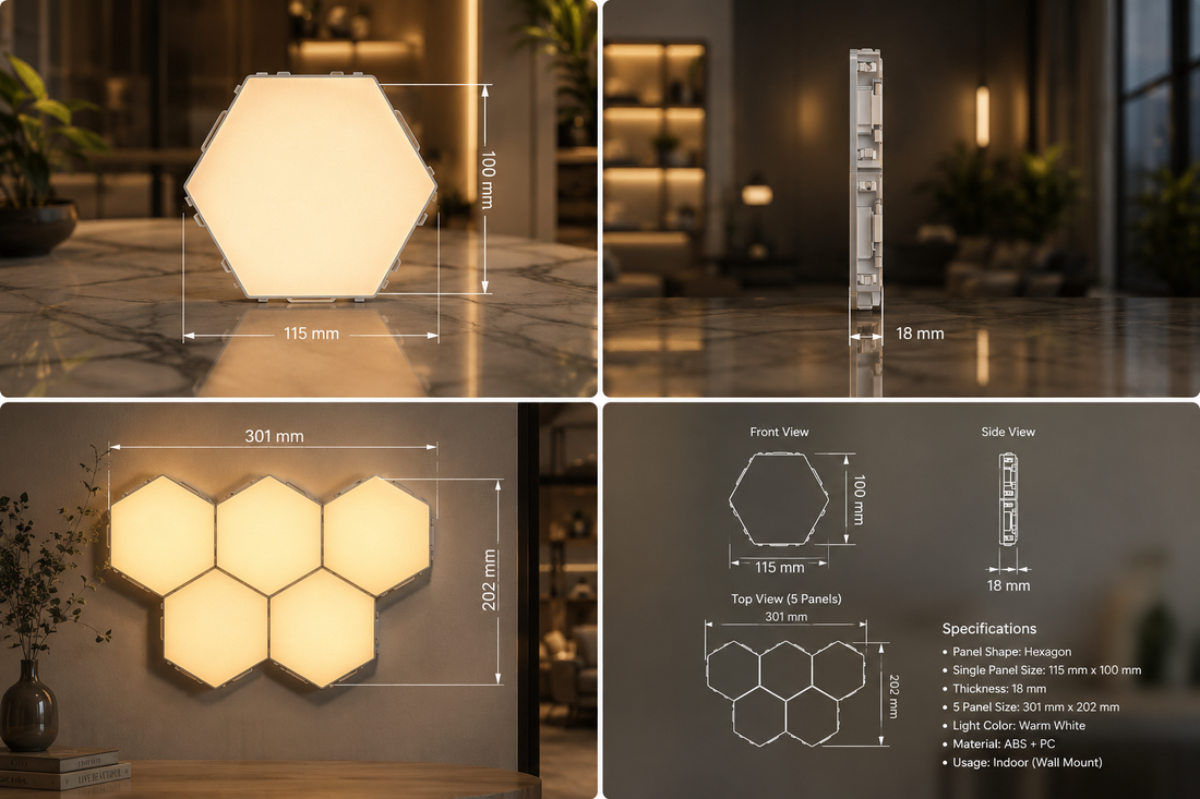 Hexagonal Modular LED Wall Light Panel
