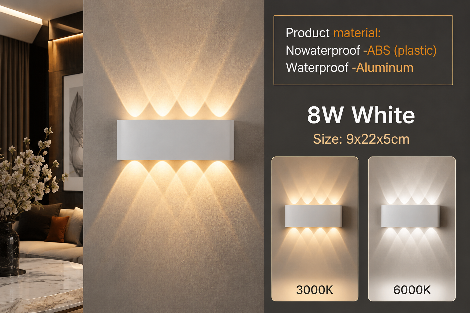 Modern LED Wall Sconce – Up & Down