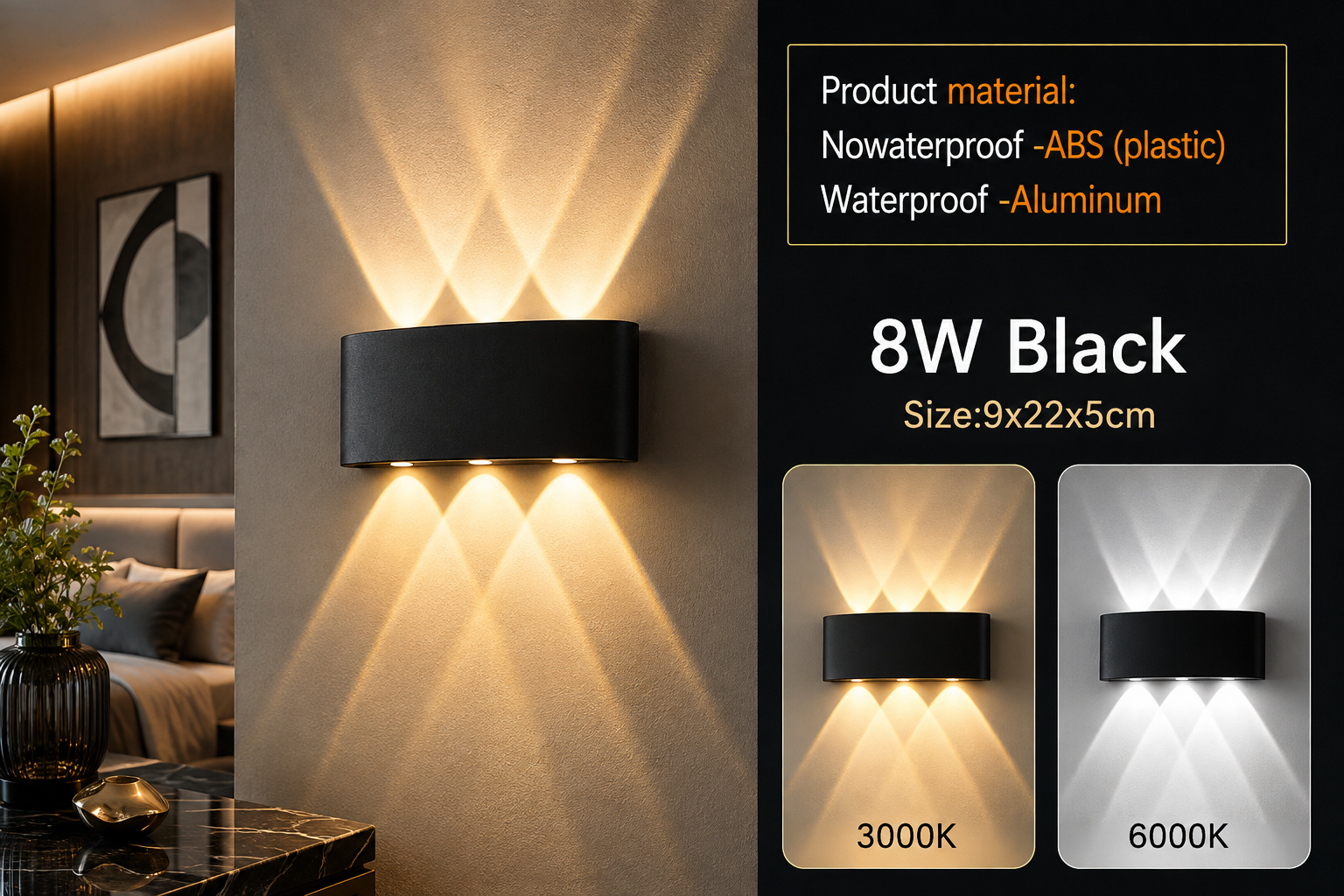 Modern LED Wall Sconce – Up & Down