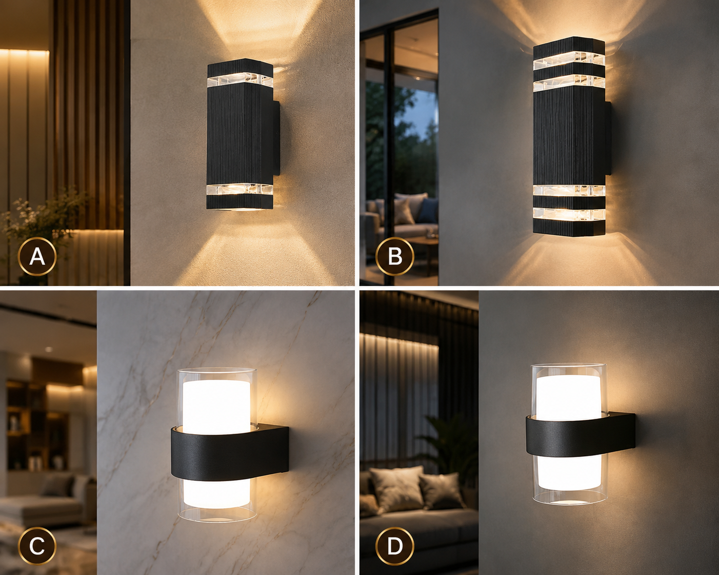 LED Outdoor Wall Light – IP65 Waterproof ABS, Modern Style, 4 Models