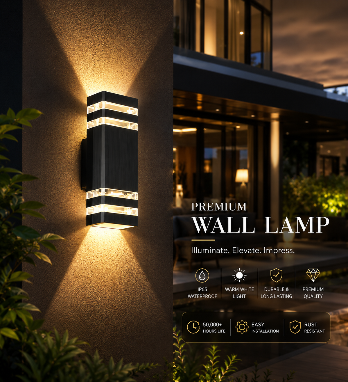 LED Outdoor Wall Light – IP65 Waterproof ABS, Modern Style, 4 Models