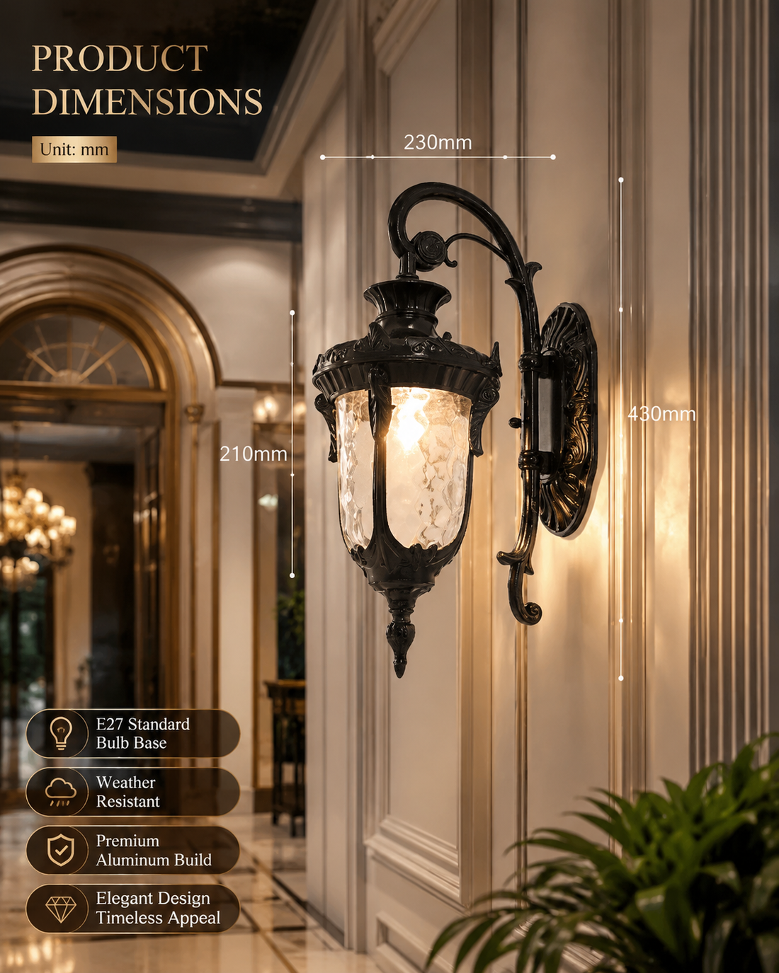 European Retro Outdoor Wall Sconce