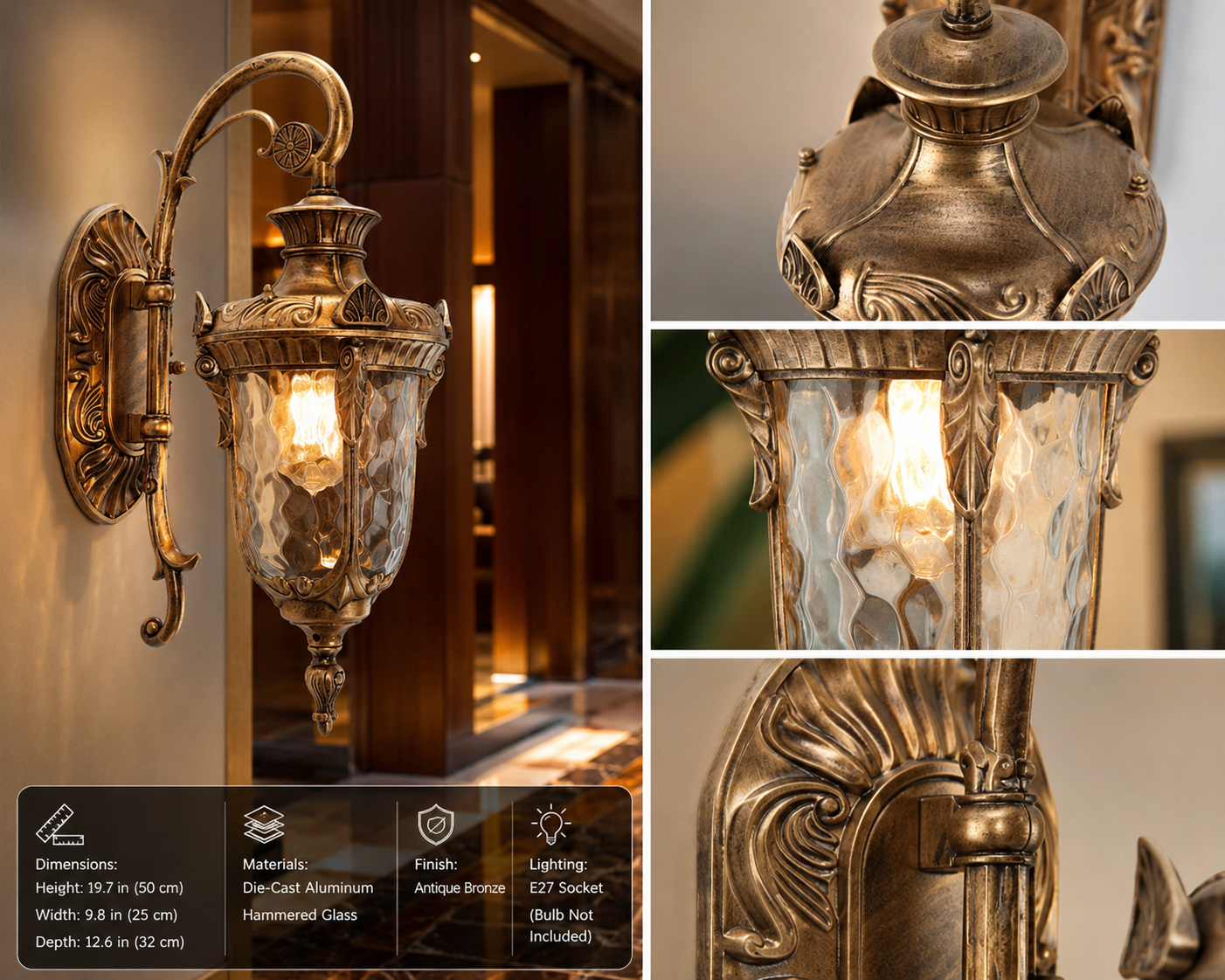 European Retro Outdoor Wall Sconce