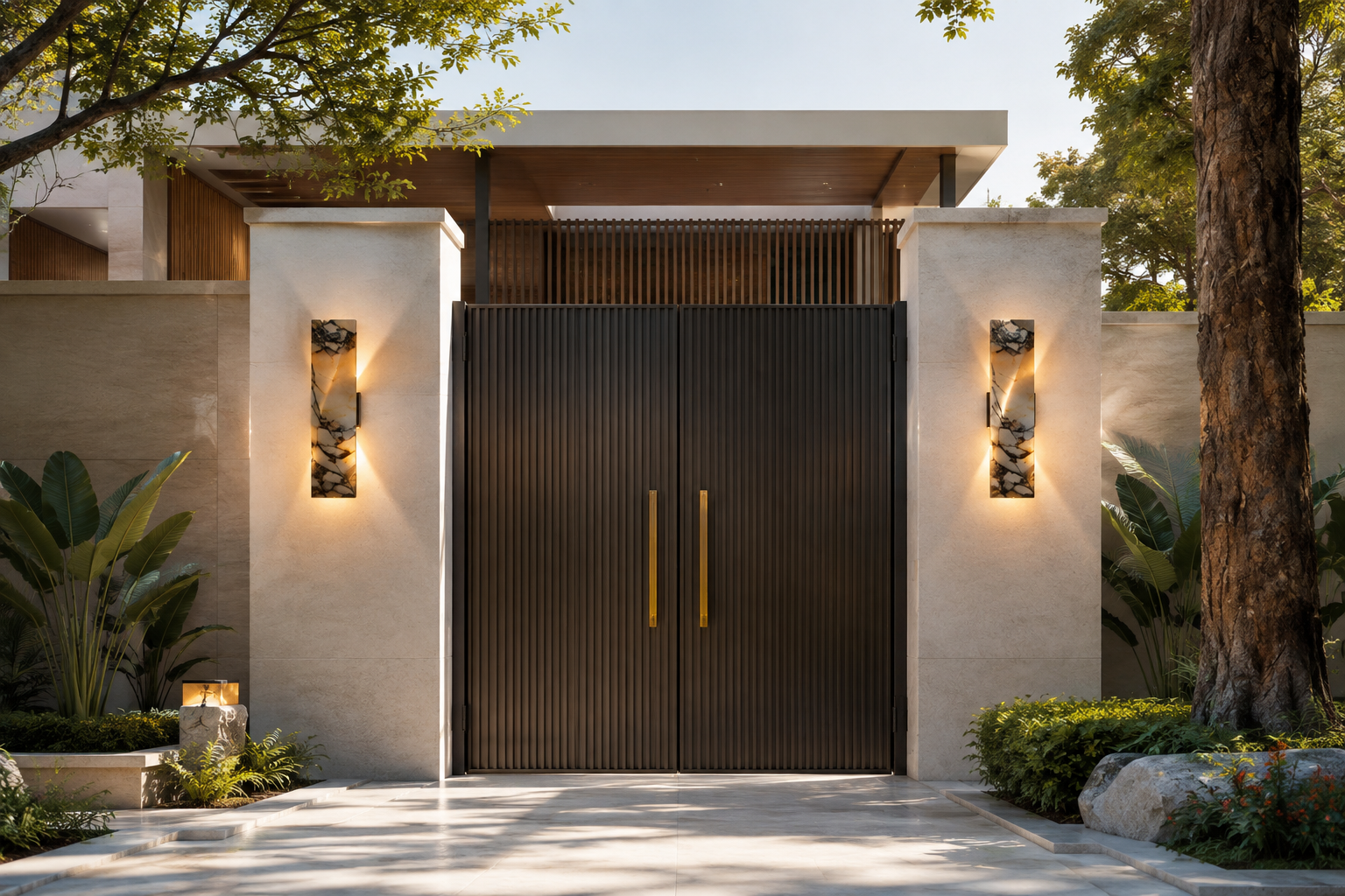 LED Outdoor Stone Wall Light