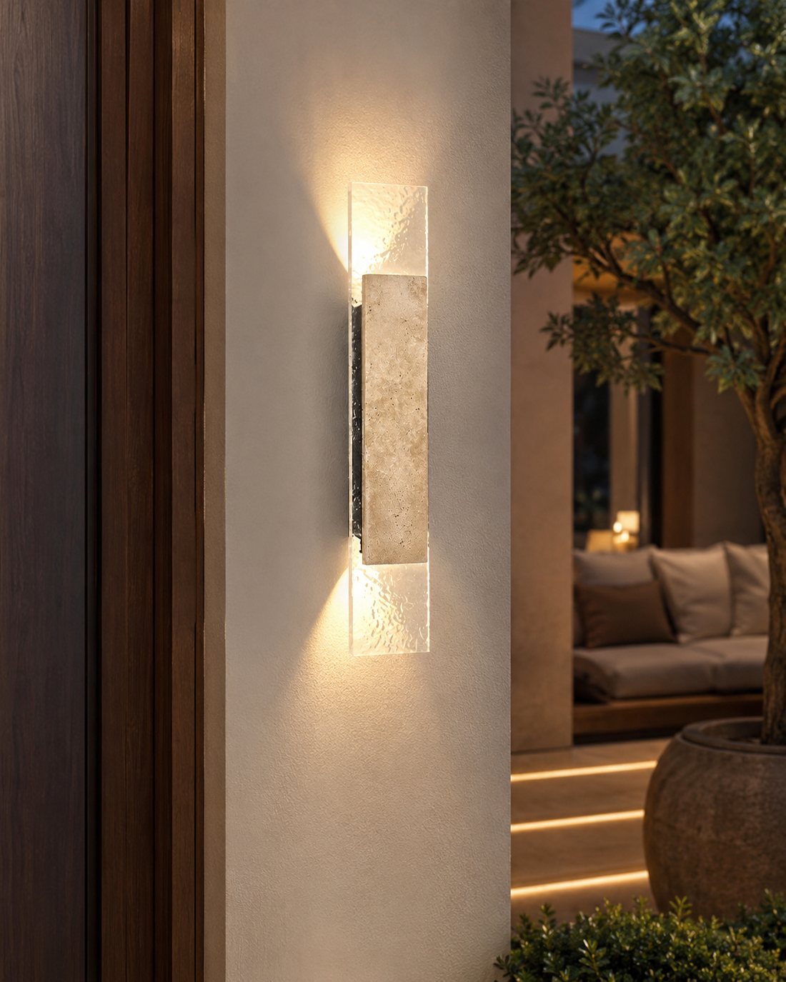 LED Stone Strip Wall Sconce