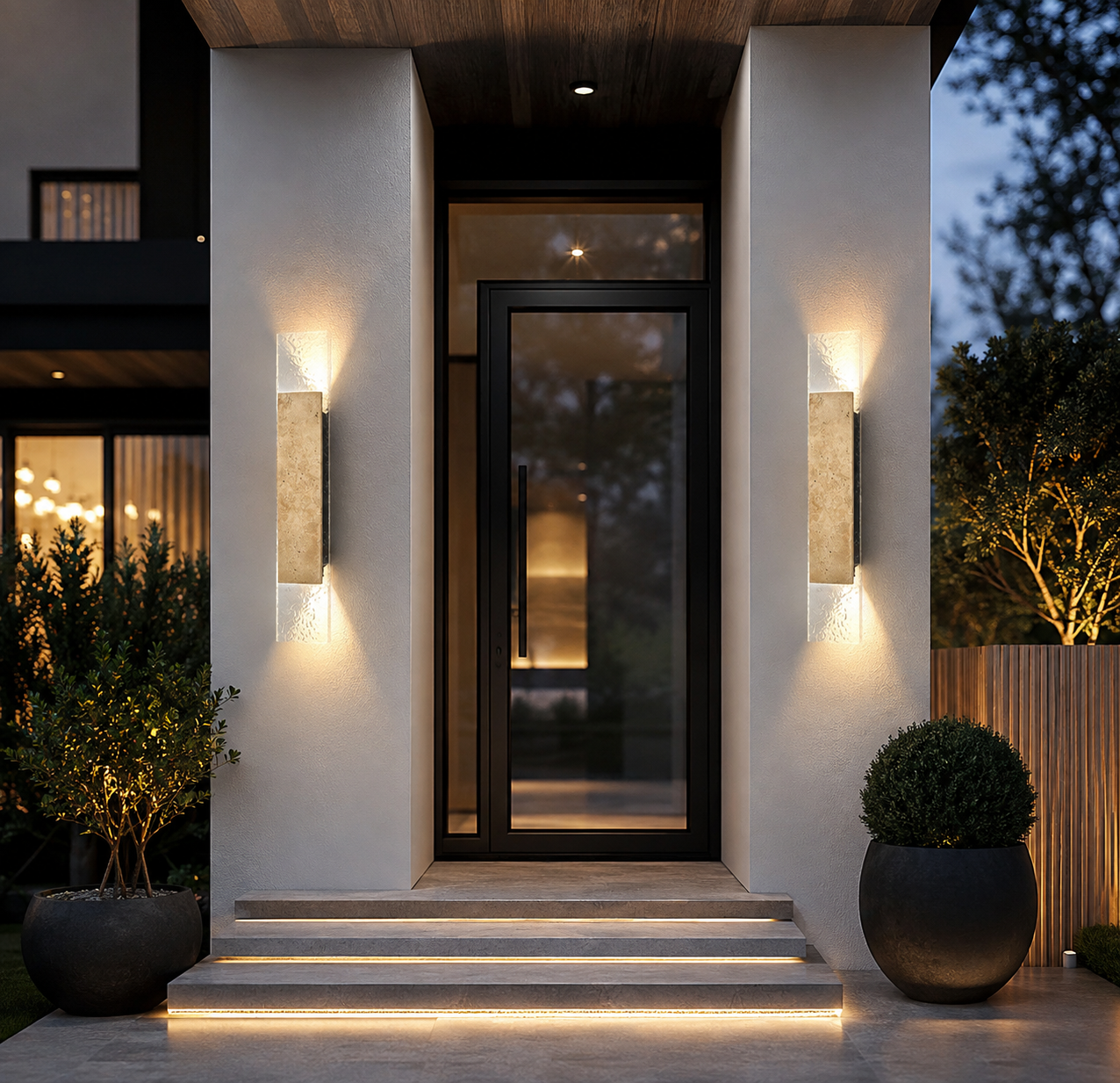 LED Stone Strip Wall Sconce