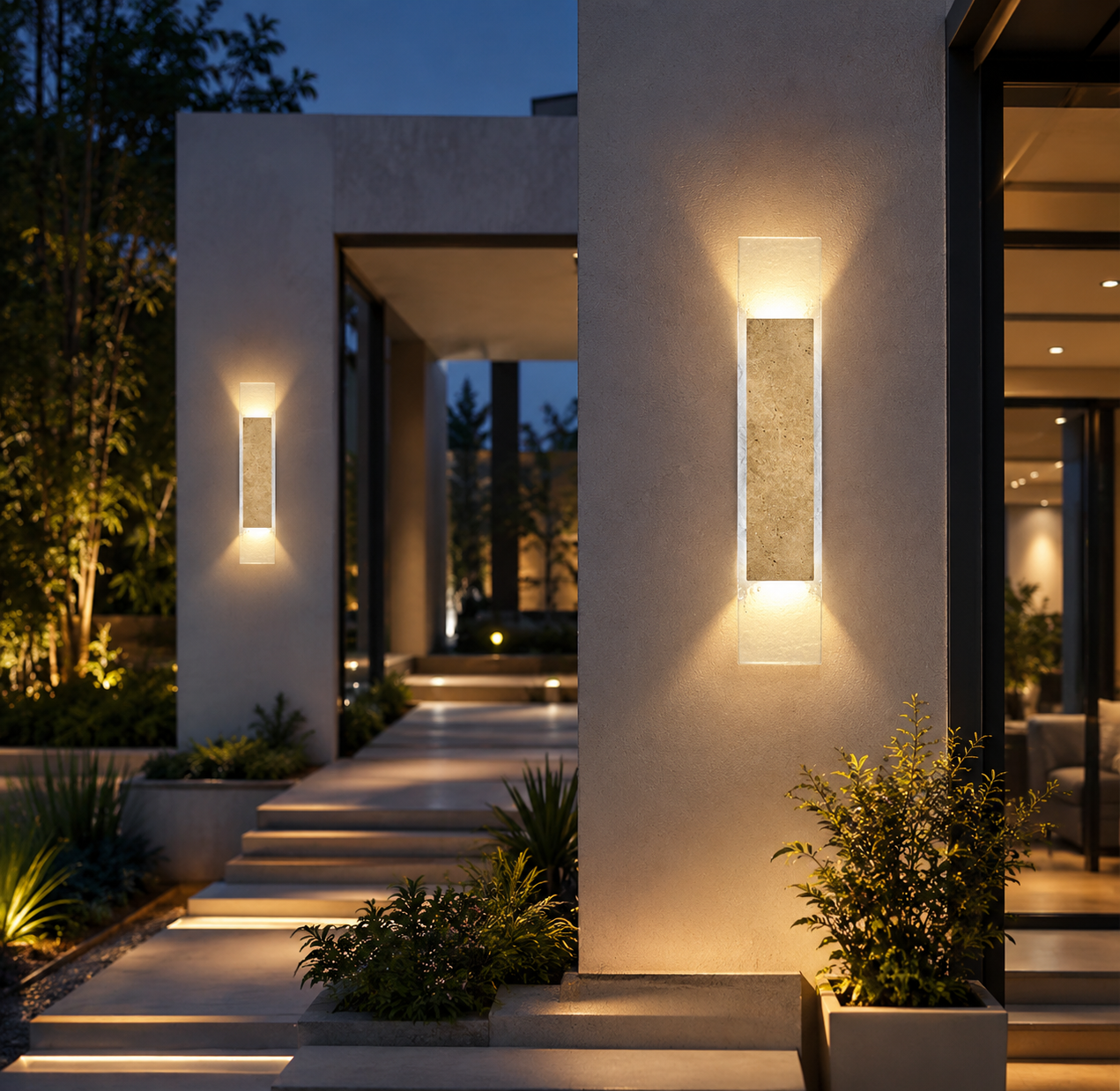 LED Stone Strip Wall Sconce