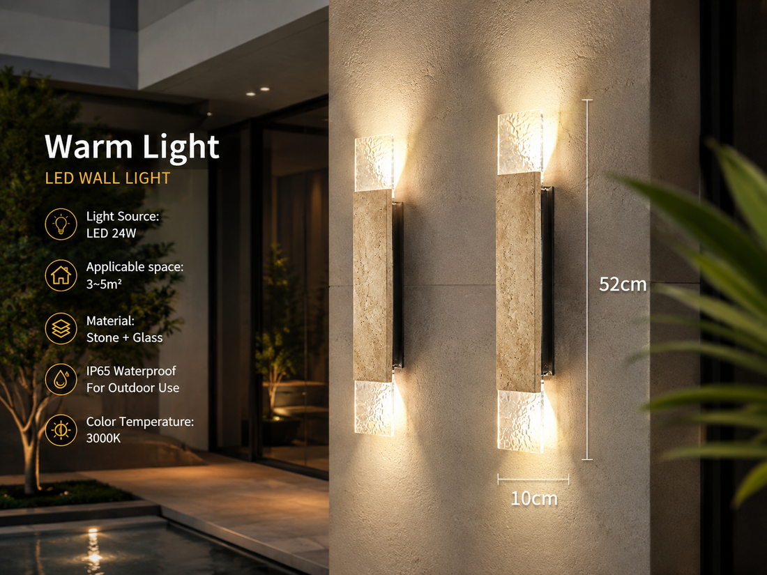 LED Stone Strip Wall Sconce
