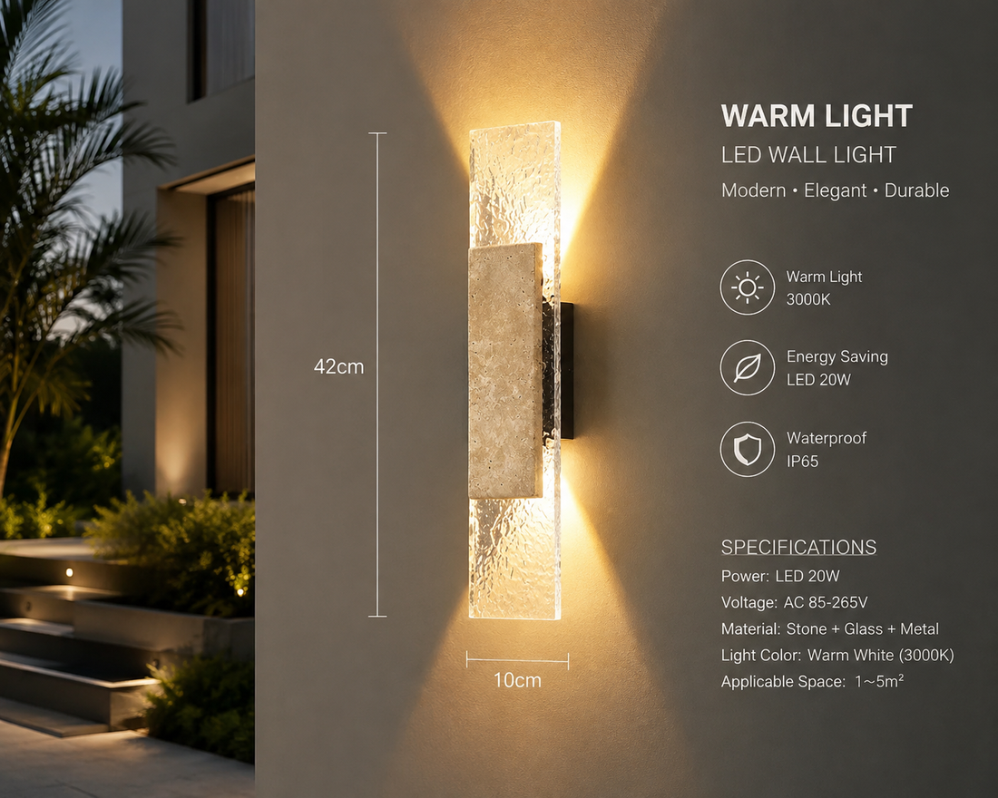 LED Stone Strip Wall Sconce