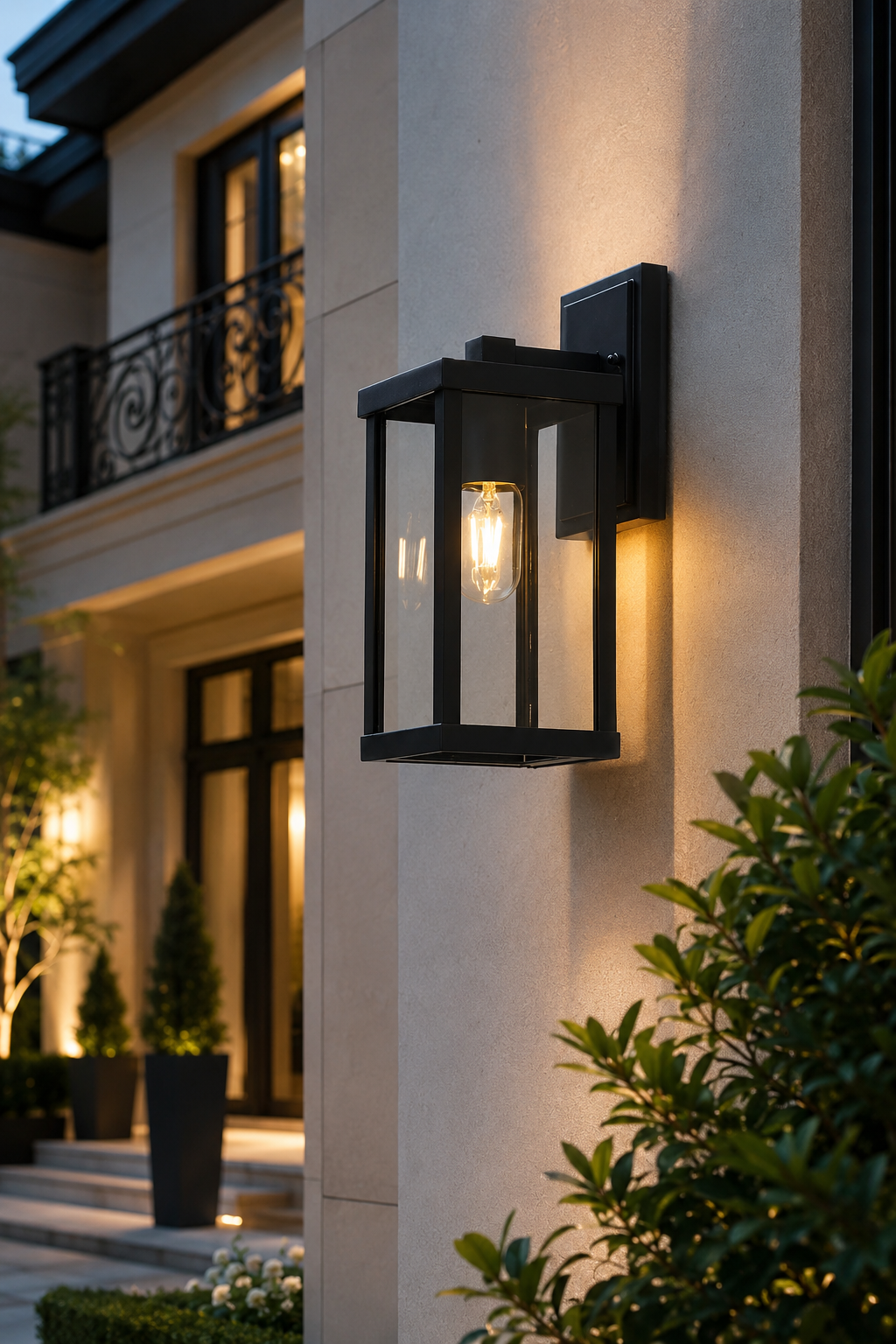 Retro Outdoor Wall Light – E27 Frosted Glass
