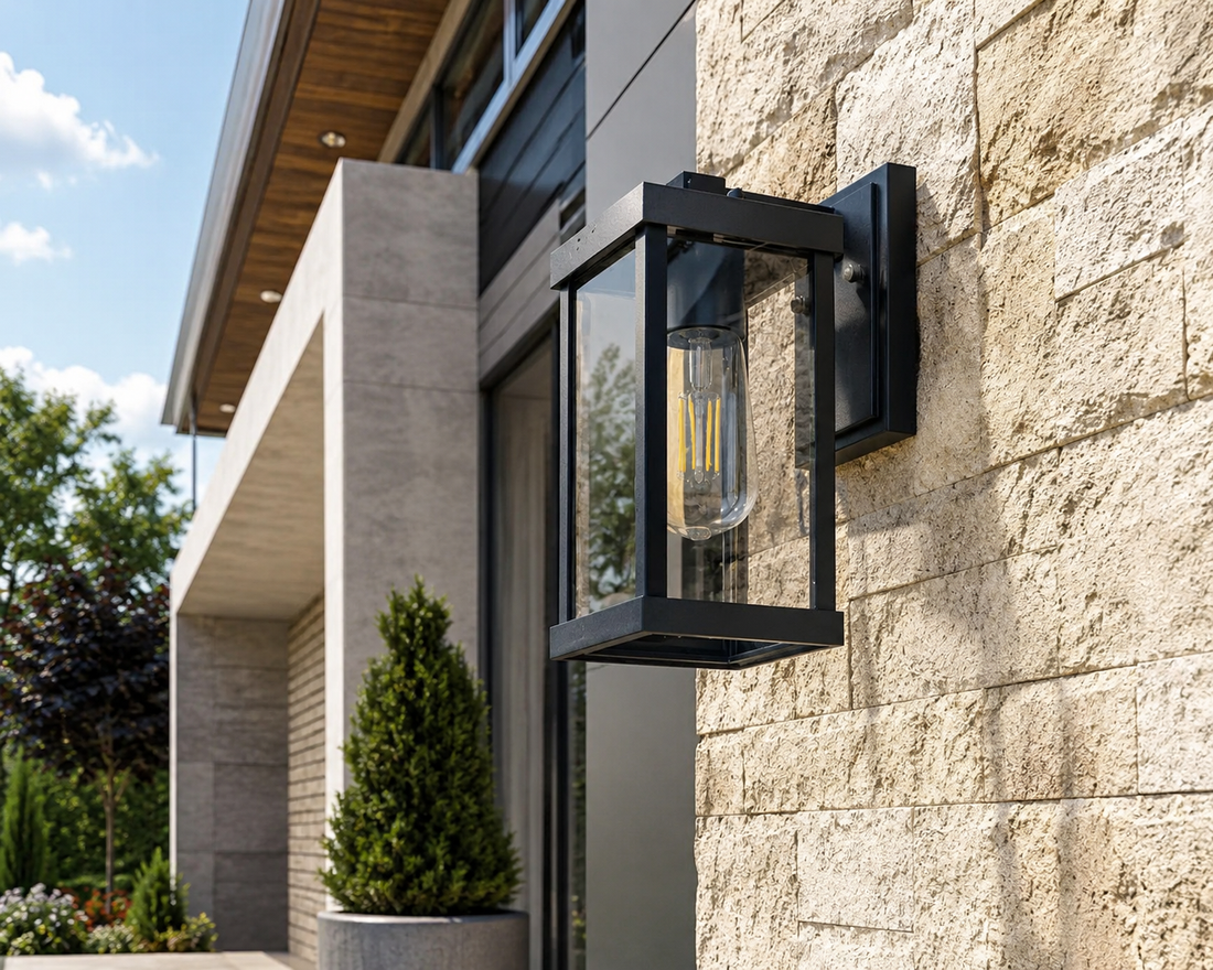Retro Outdoor Wall Light – E27 Frosted Glass