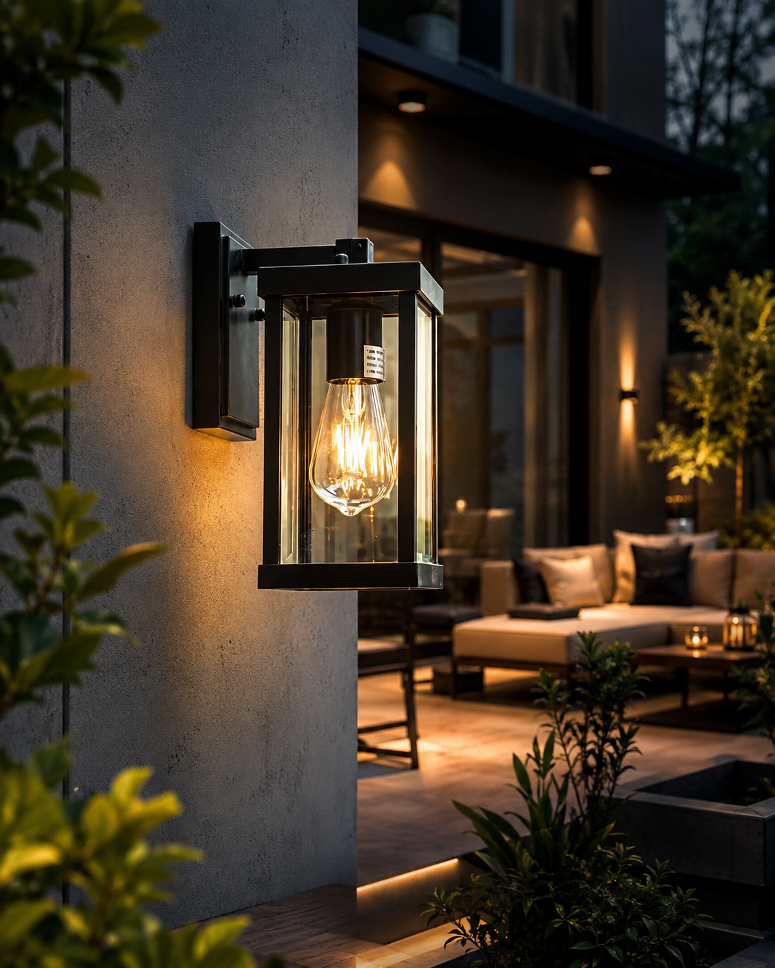 Retro Outdoor Wall Light – E27 Frosted Glass