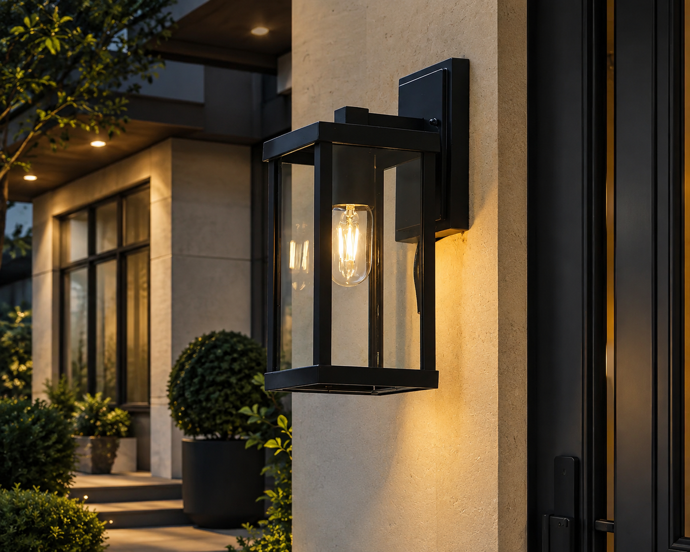 Retro Outdoor Wall Light – E27 Frosted Glass