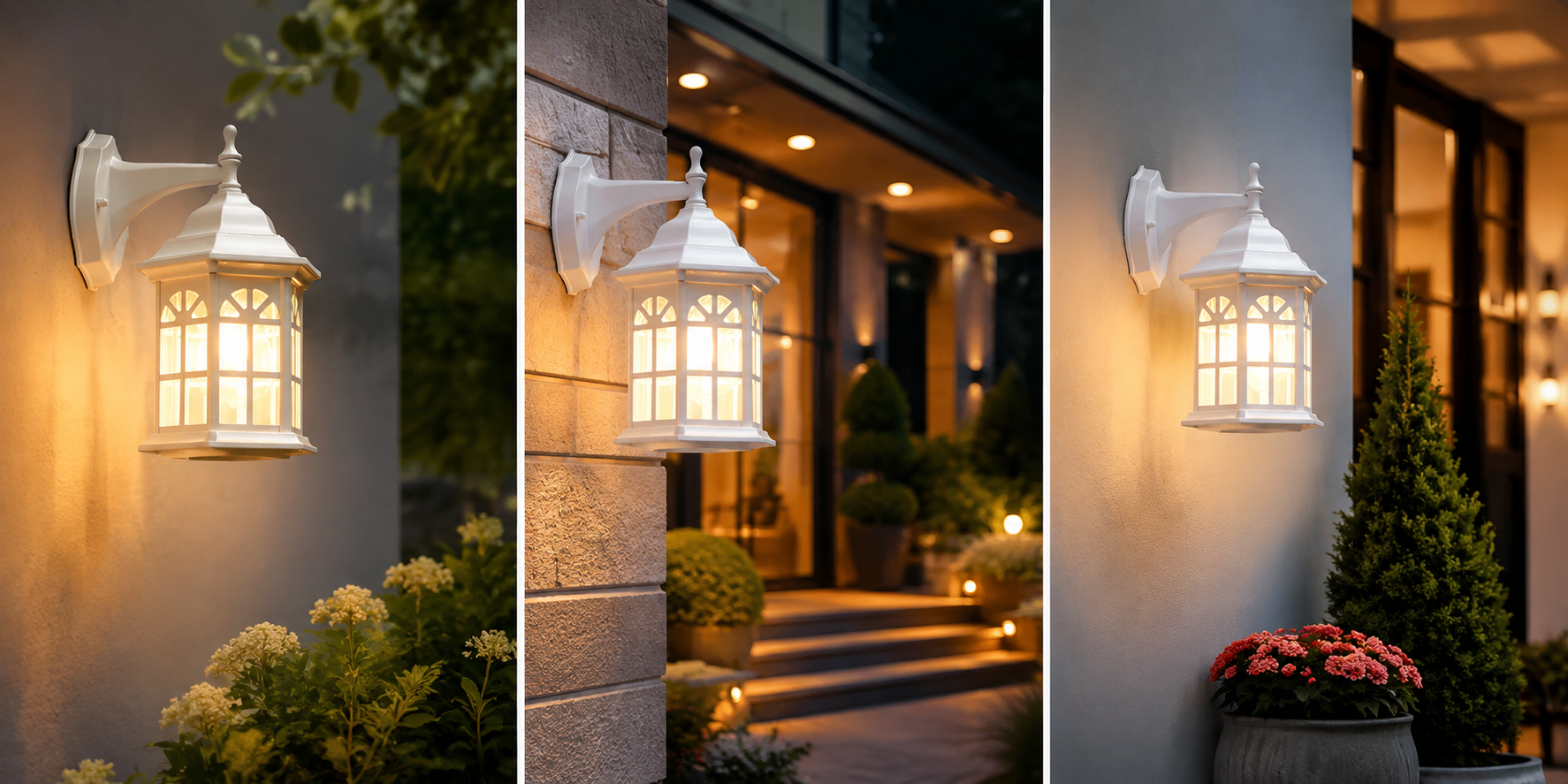 Retro Outdoor Wall Sconce – E27 IP54 Aluminum & Glass