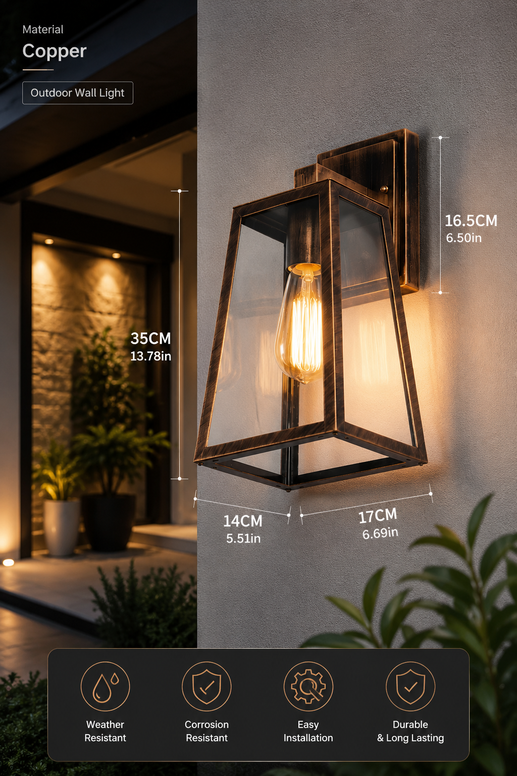 Retro Loft Wall Sconce – E27 Iron & Acrylic, Industrial Style
