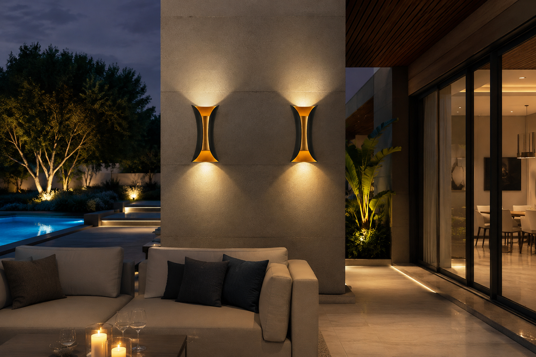 LED Outdoor Wall Light – 6W IP65 Waterproof, Modern Black, Warm & Cool White