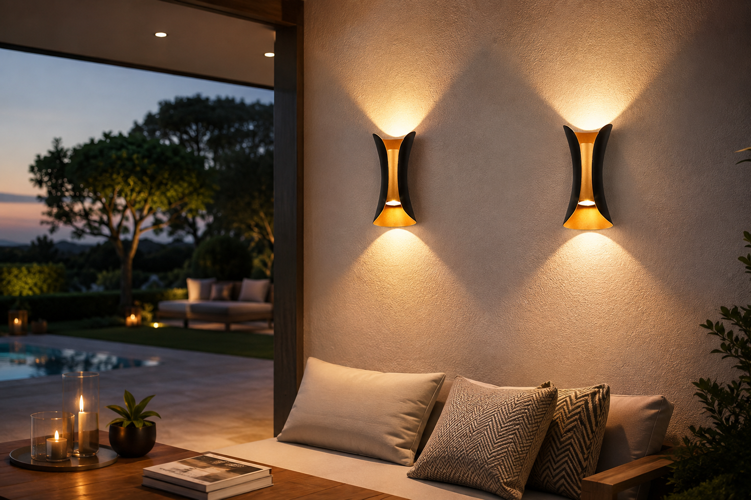 LED Outdoor Wall Light – 6W IP65 Waterproof, Modern Black, Warm & Cool White