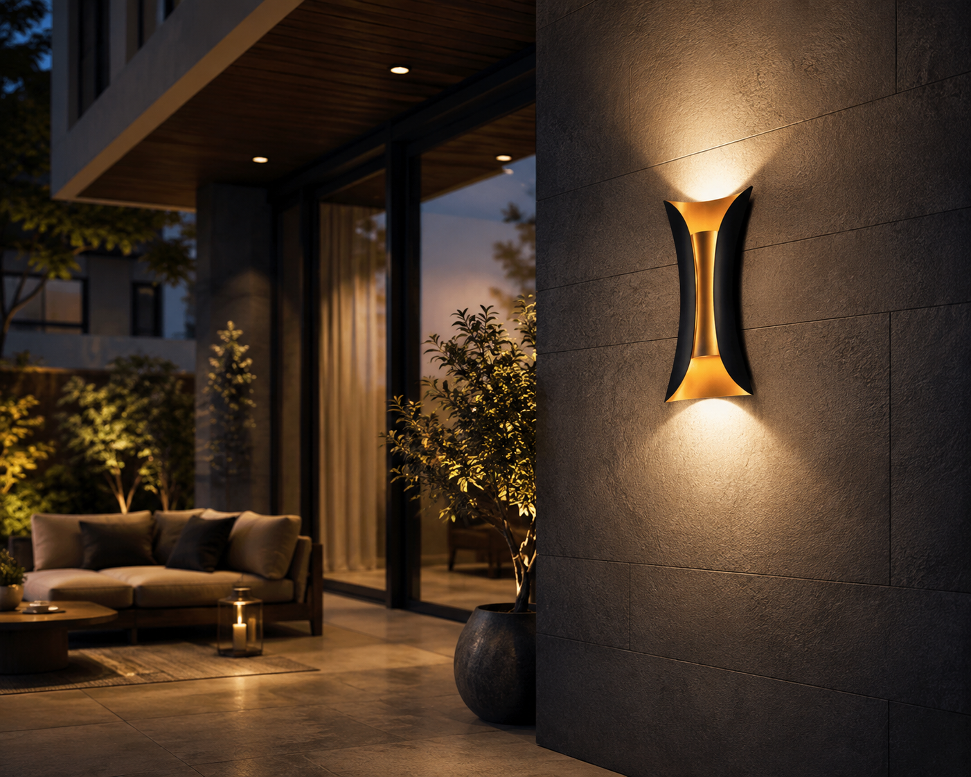 LED Outdoor Wall Light – 6W IP65 Waterproof, Modern Black, Warm & Cool White
