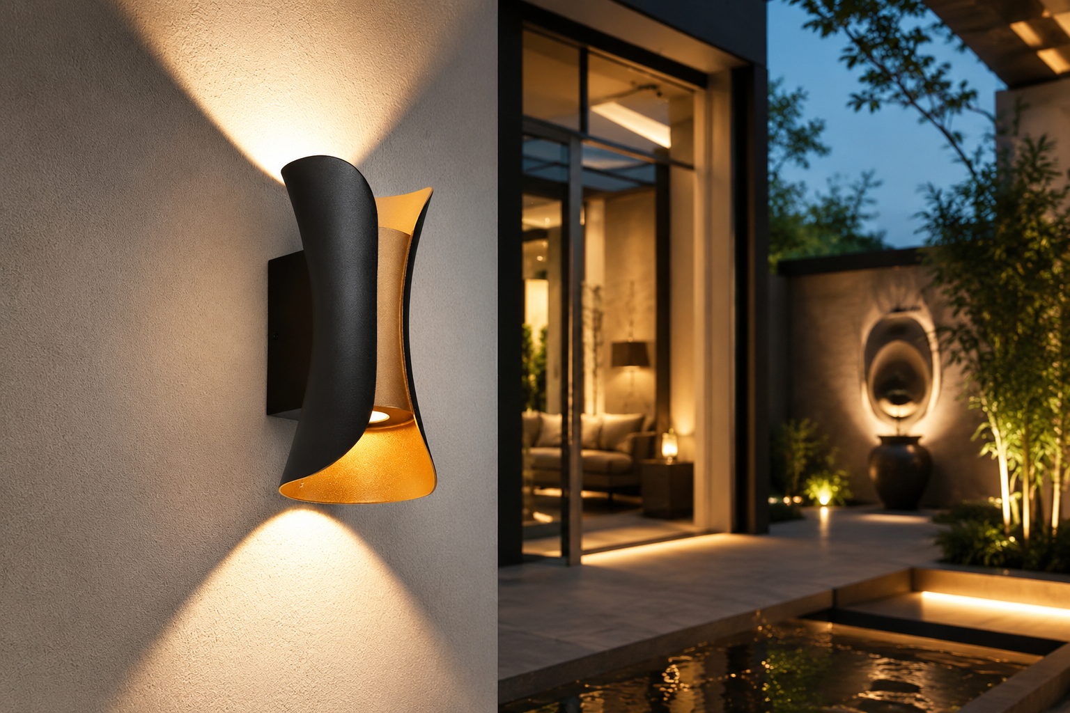 LED Outdoor Wall Light – 6W IP65 Waterproof, Modern Black, Warm & Cool White