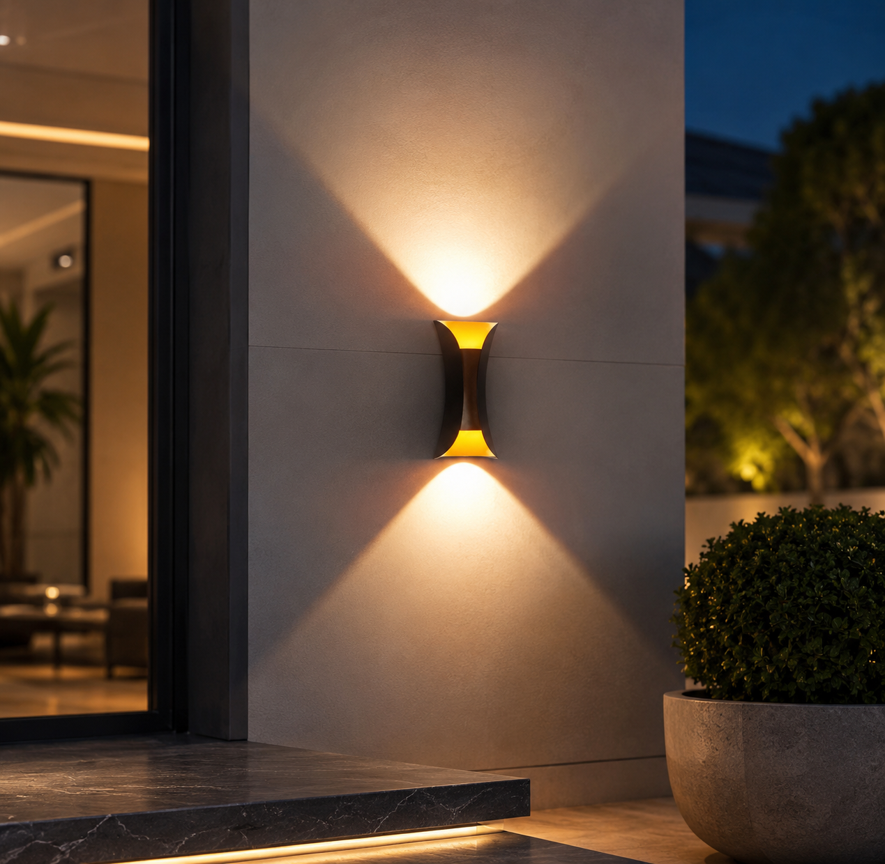 LED Outdoor Wall Light – 6W IP65 Waterproof, Modern Black, Warm & Cool White