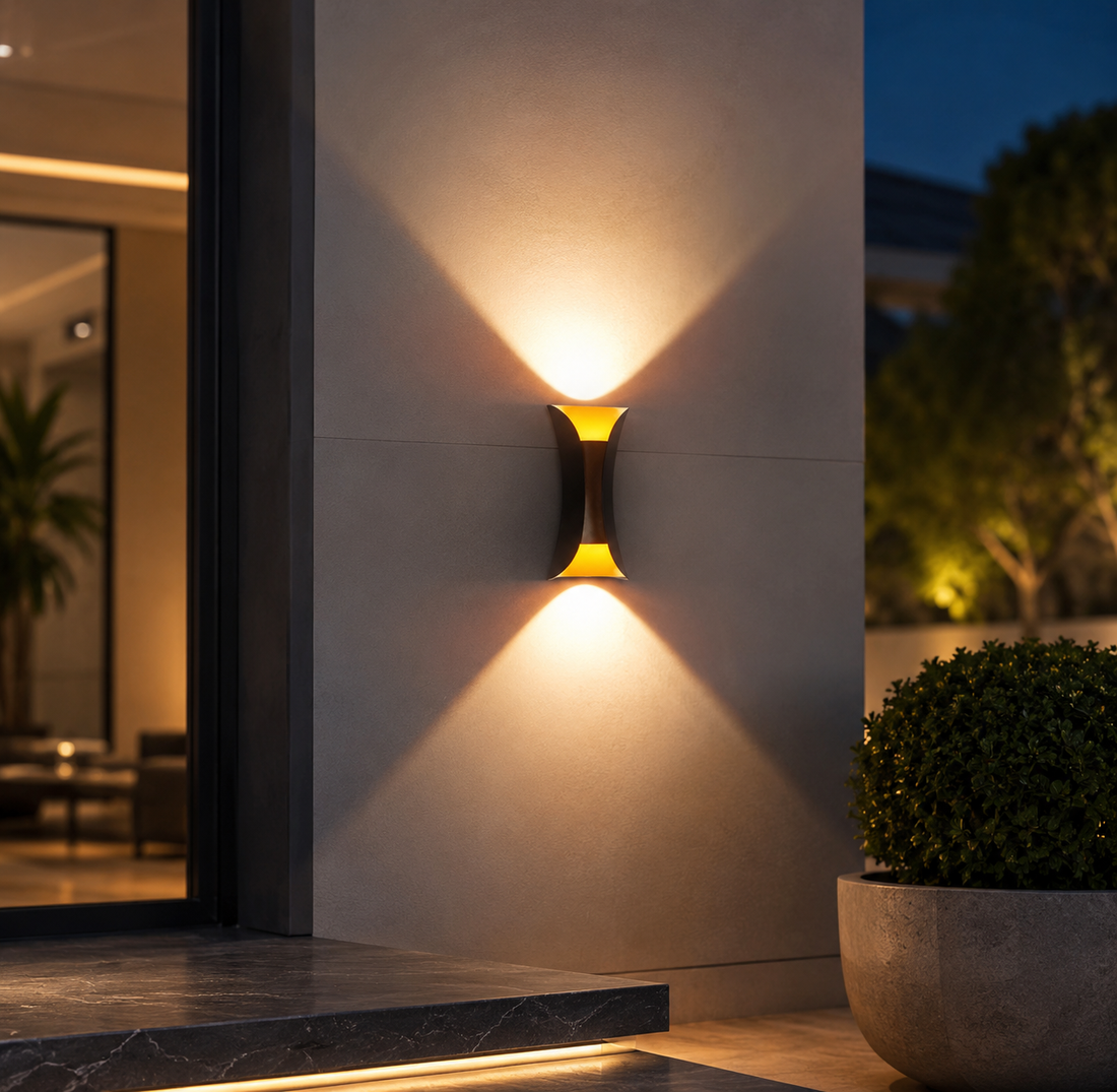 LED Outdoor Wall Light – 6W IP65 Waterproof, Modern Black, Warm & Cool White