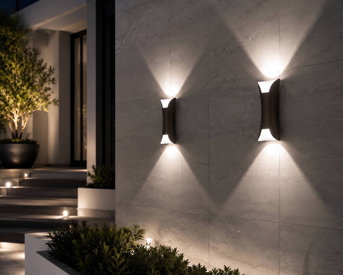 LED Outdoor Wall Light – 6W IP65 Waterproof, Modern Black, Warm & Cool White