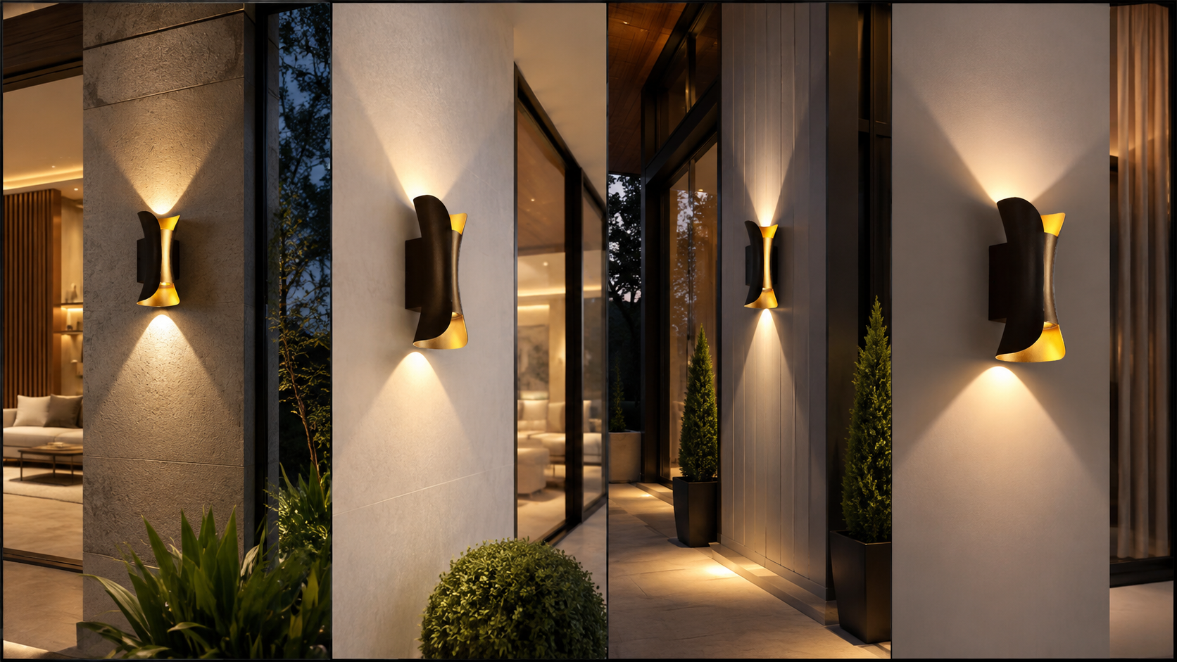 LED Outdoor Wall Light – 6W IP65 Waterproof, Modern Black, Warm & Cool White