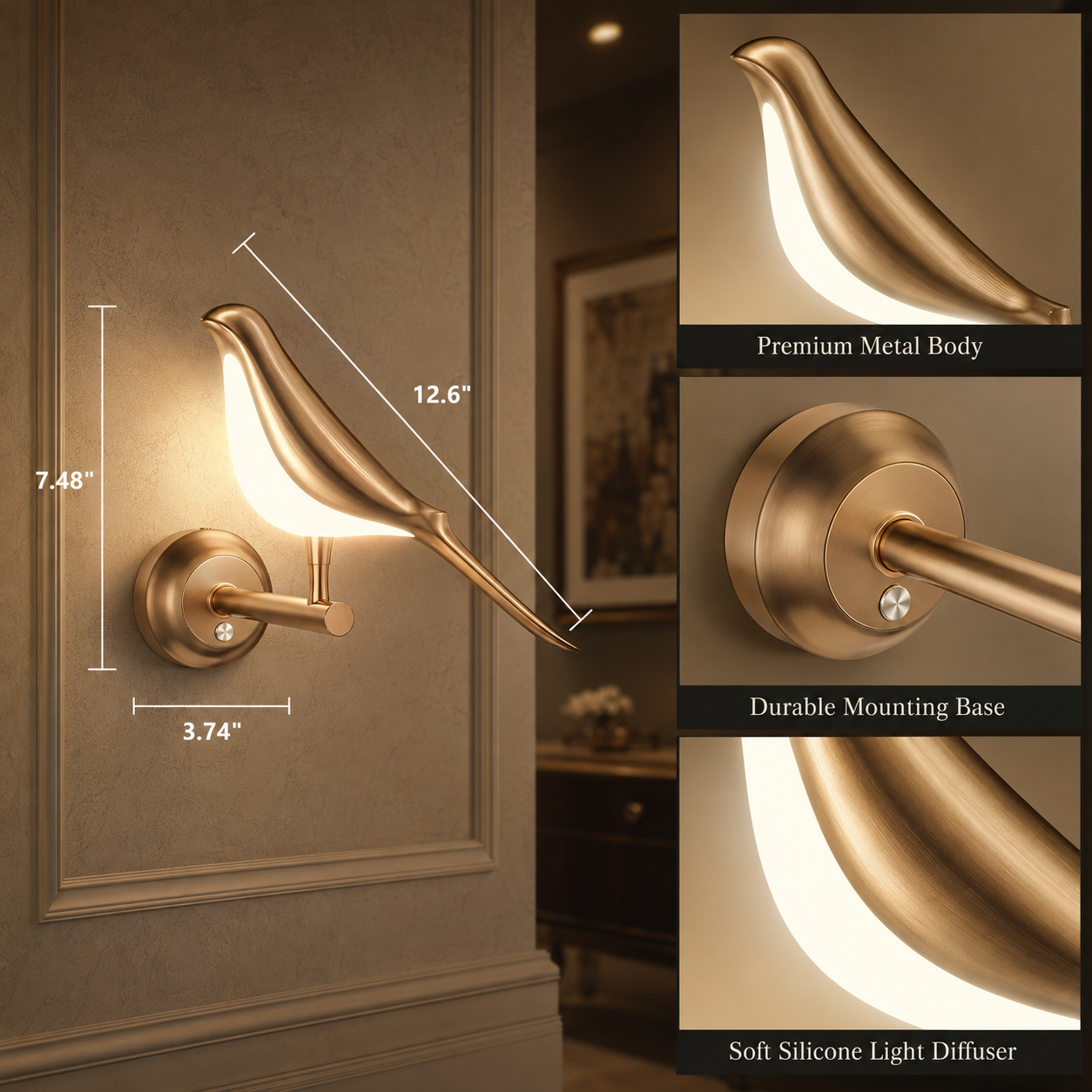 Nordic LED Bird Wall Sconce