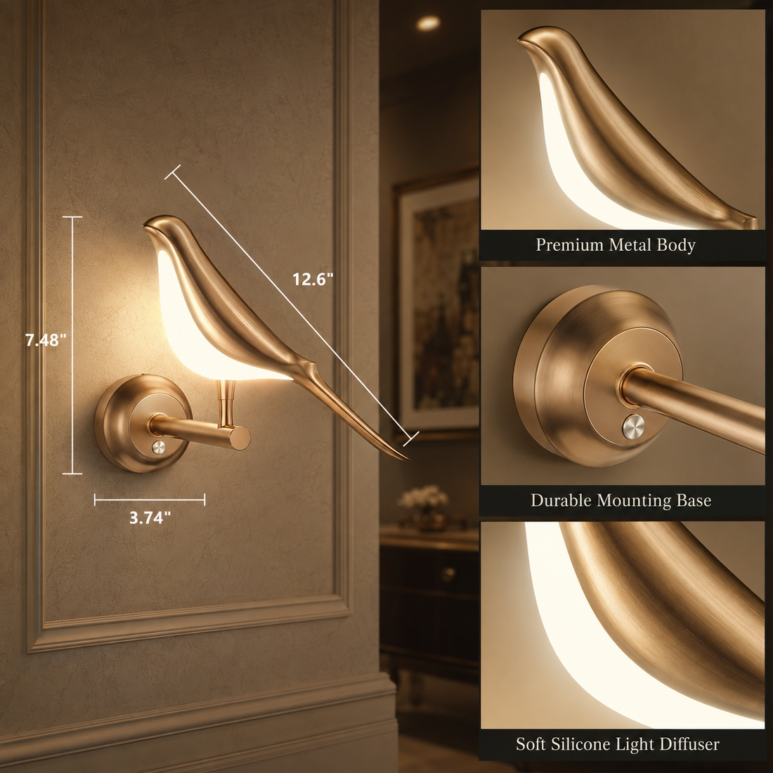 Nordic LED Bird Wall Sconce