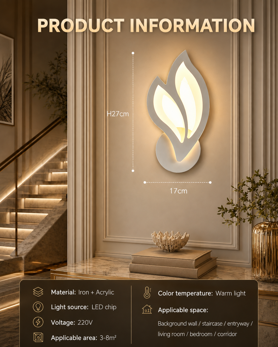 Modern Leaf LED Wall Sconce