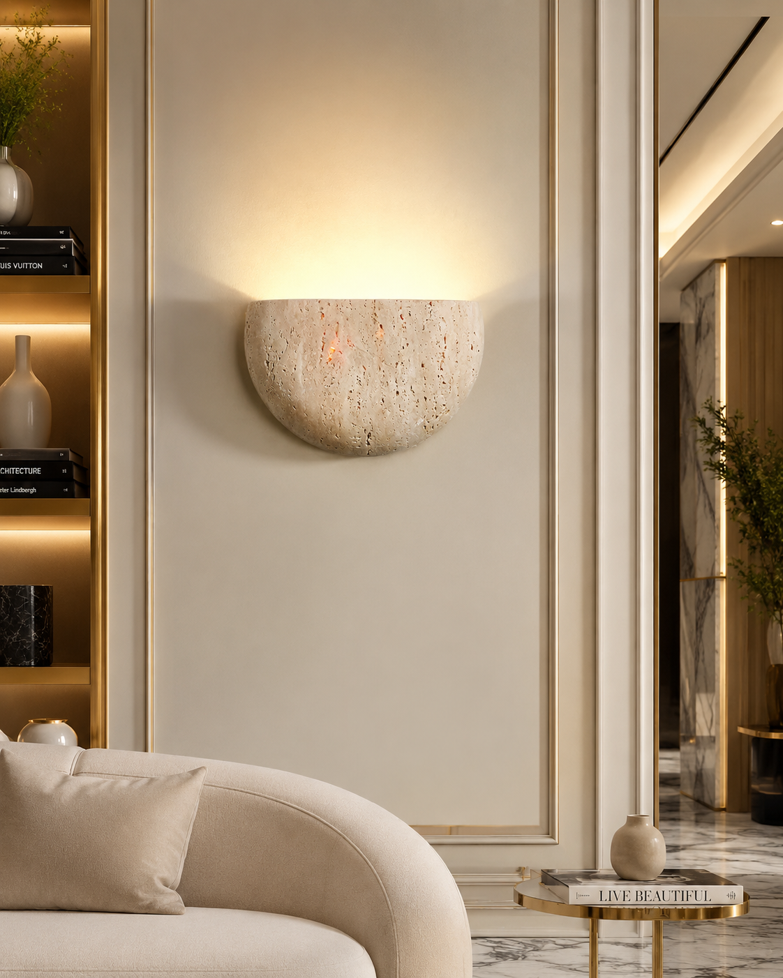 Wabi-Sabi Stone Wall Lamp
