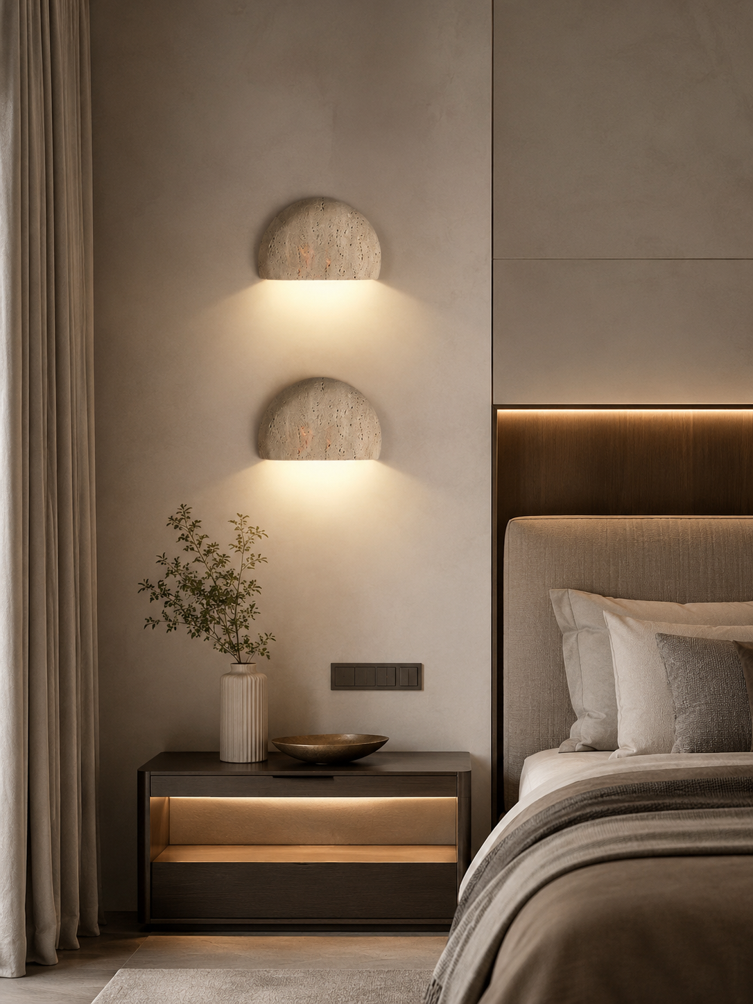Wabi-Sabi Stone Wall Lamp