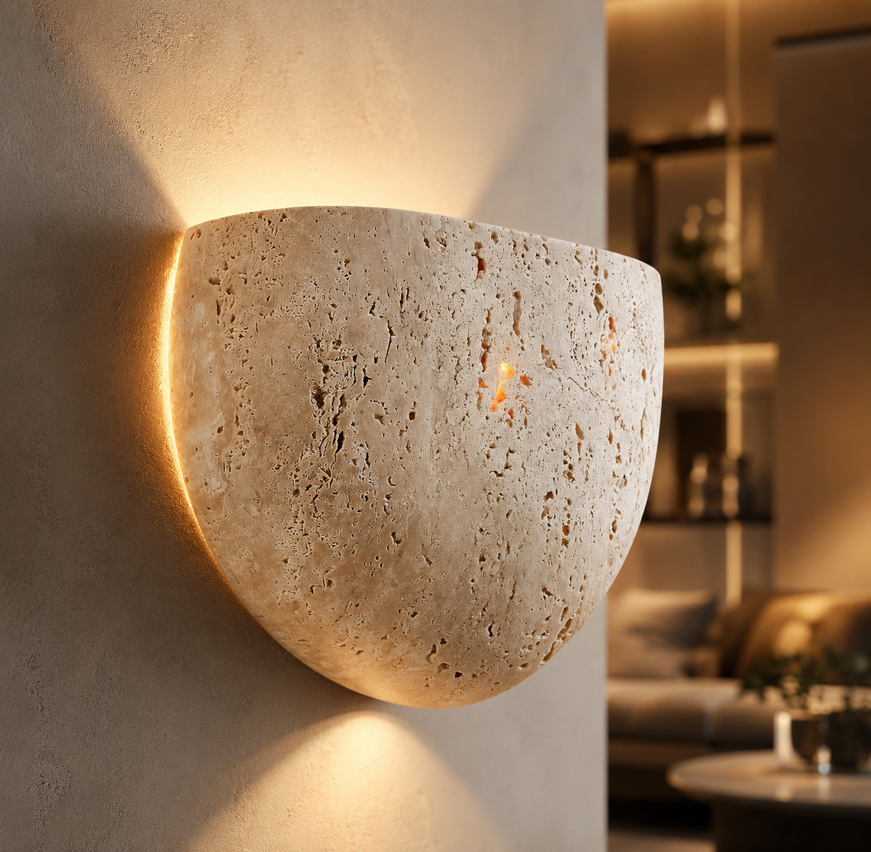 Wabi-Sabi Stone Wall Lamp